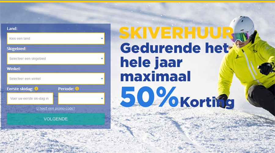 Korting op skihuur